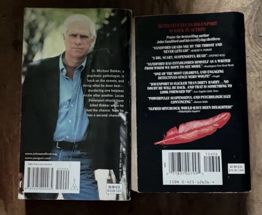 Lot Of 2 John Sandford Books/Novels – Silent Prey + Shadow Prey -Lucas Davenport