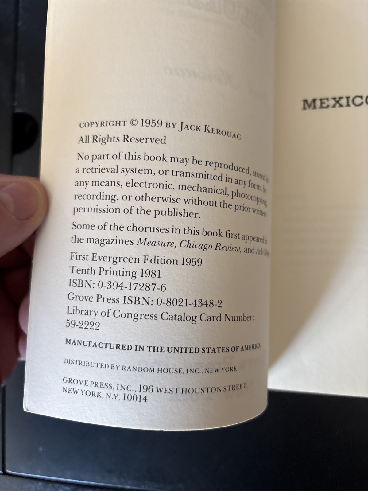MEXICO CITY BLUES (242 CHORUSES) by Jack KEROUAC