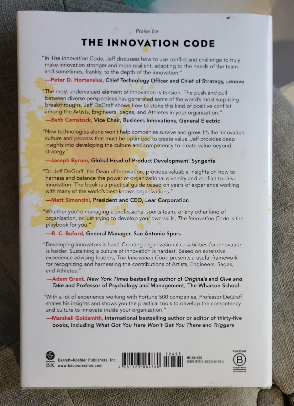 THE INNOVATION CODE The Creative Power of Constructive Conflict Hardcover NEW