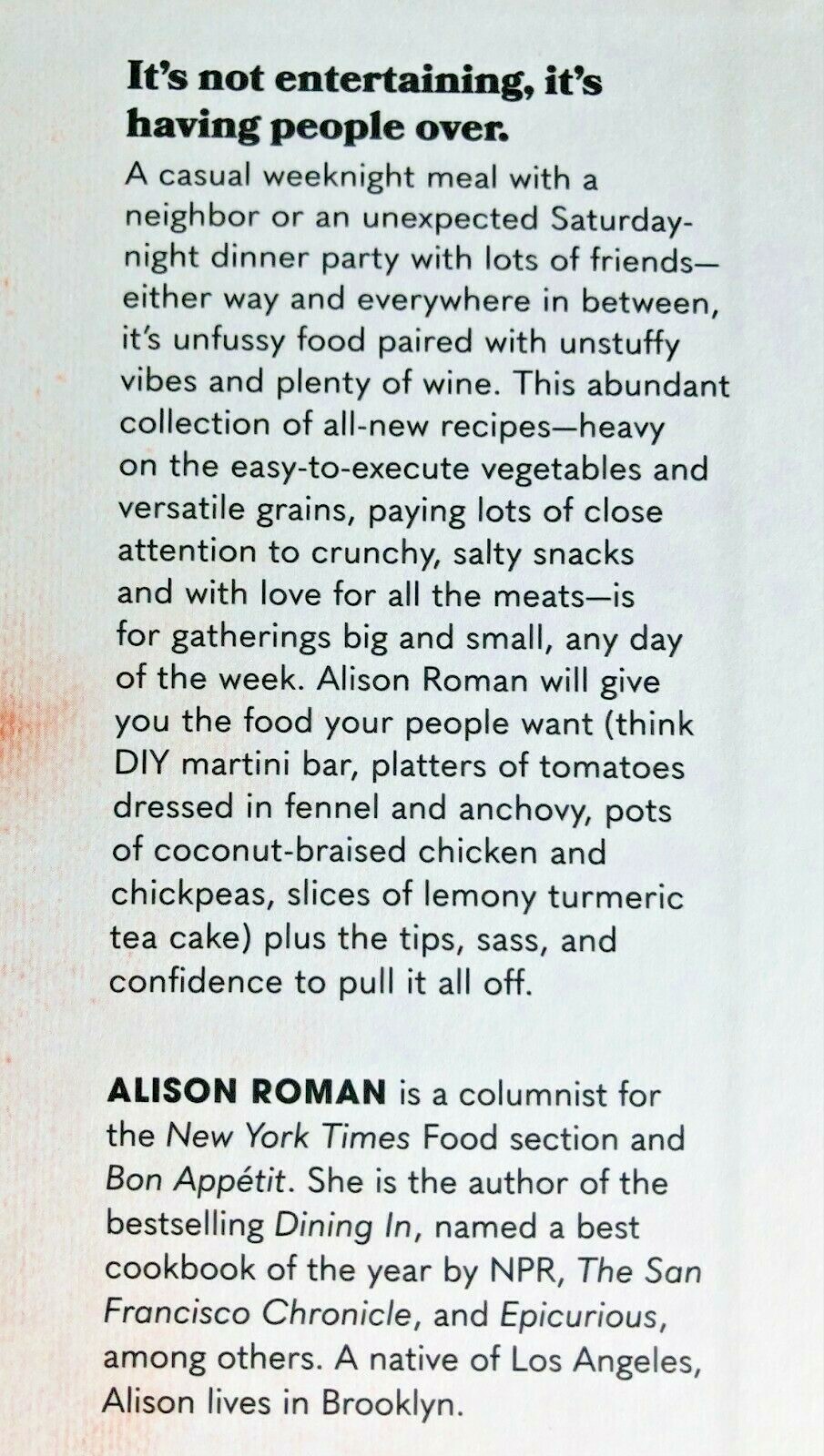 SIGNED Nothing Fancy: Unfussy Food for Having People Over ALISON ROMAN 1st/1st