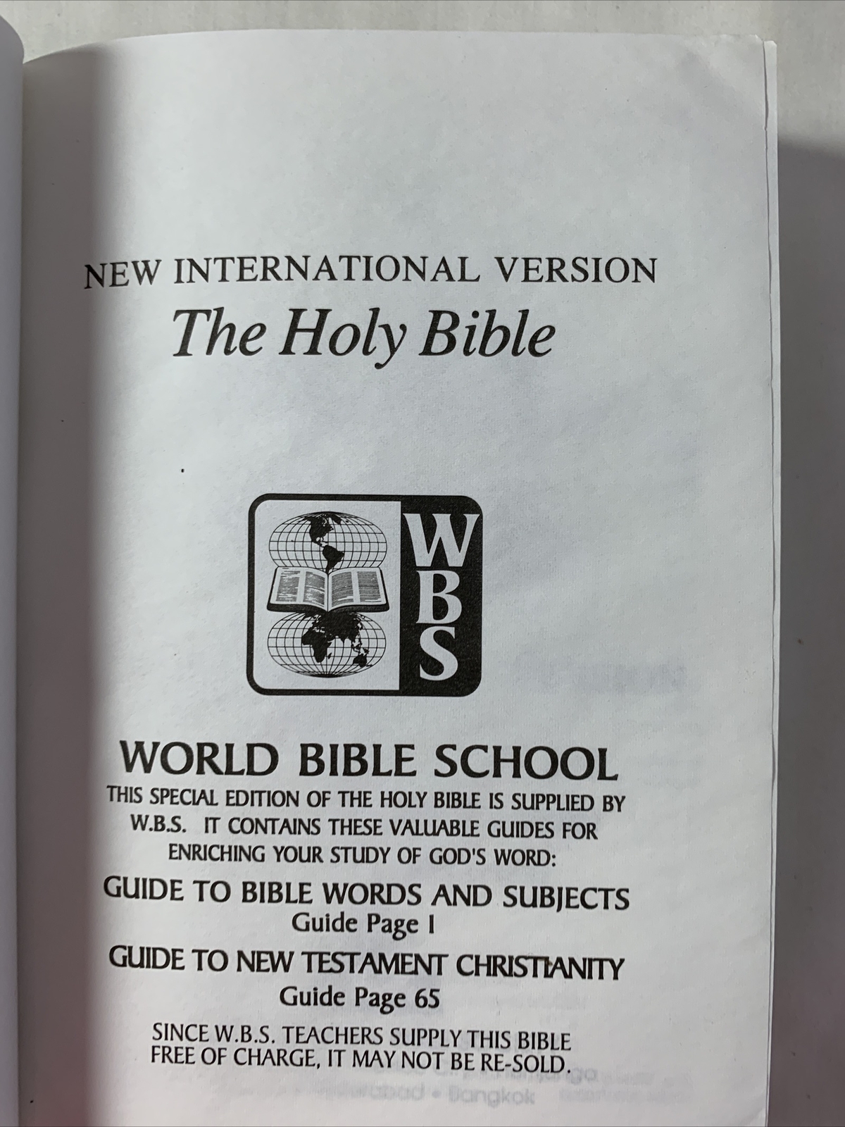 World Bible Society~ New International Version ~Holy Bible