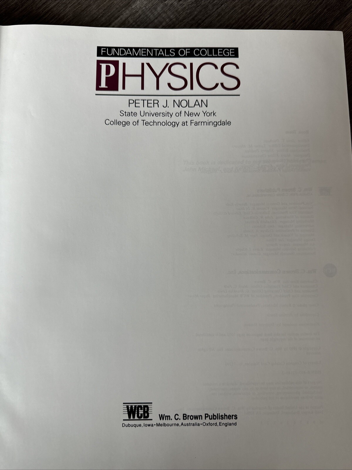 Fundamentals of College Physics by Nolan, Peter J.