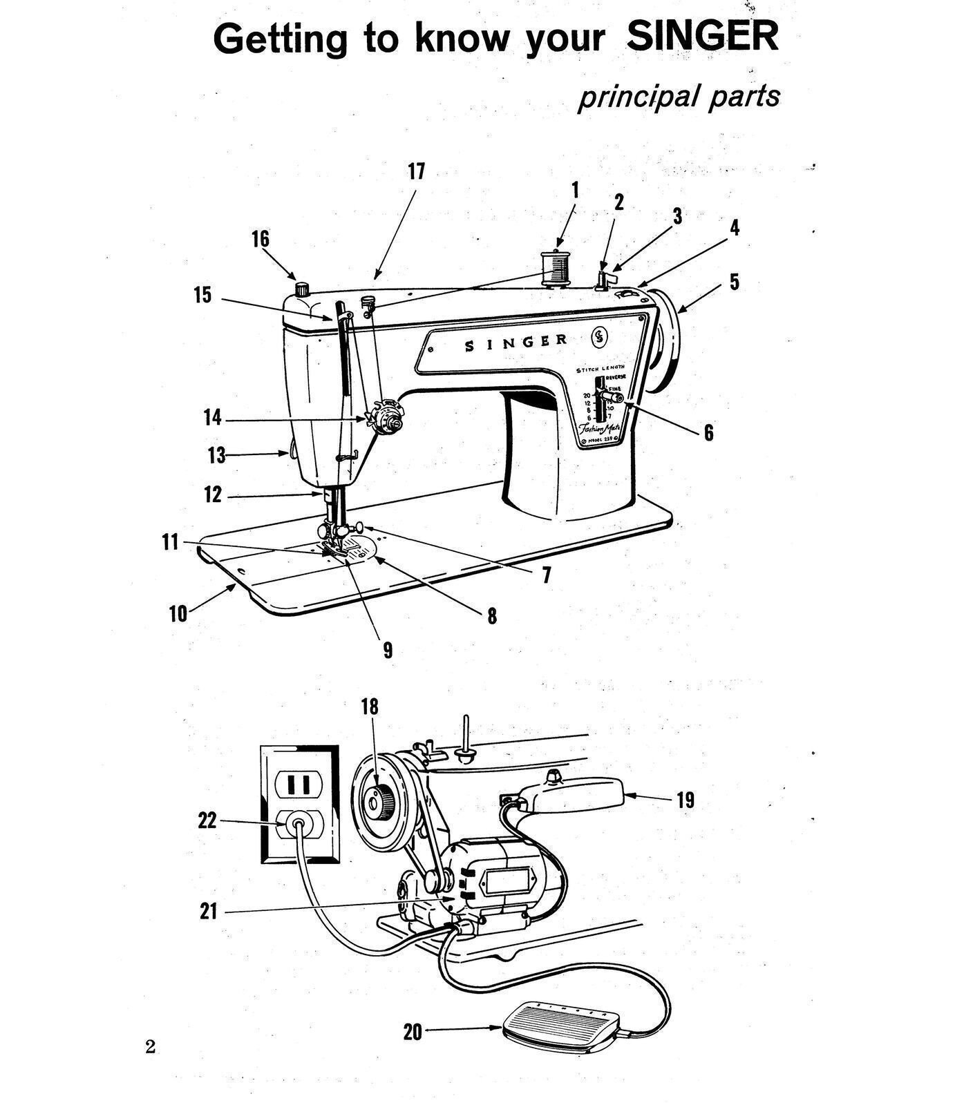 SINGER 239 Fashion Mate Sewing Machine User Manual Guide – TOUGH SPIRAL BINDING