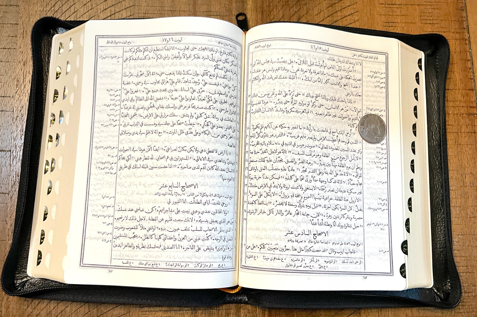 Arabic Bible, Van Dyck Version, Black Leather Zipper, Thumb Index, Classical