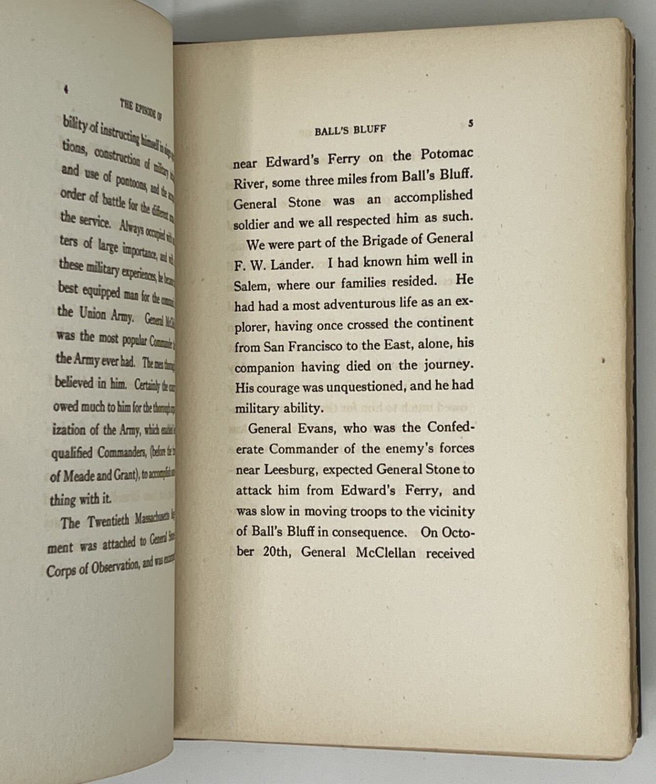 SIGNED: Ball’s Bluff A Monograph by Charles L. Peirson – 1913 HC The Salem Press