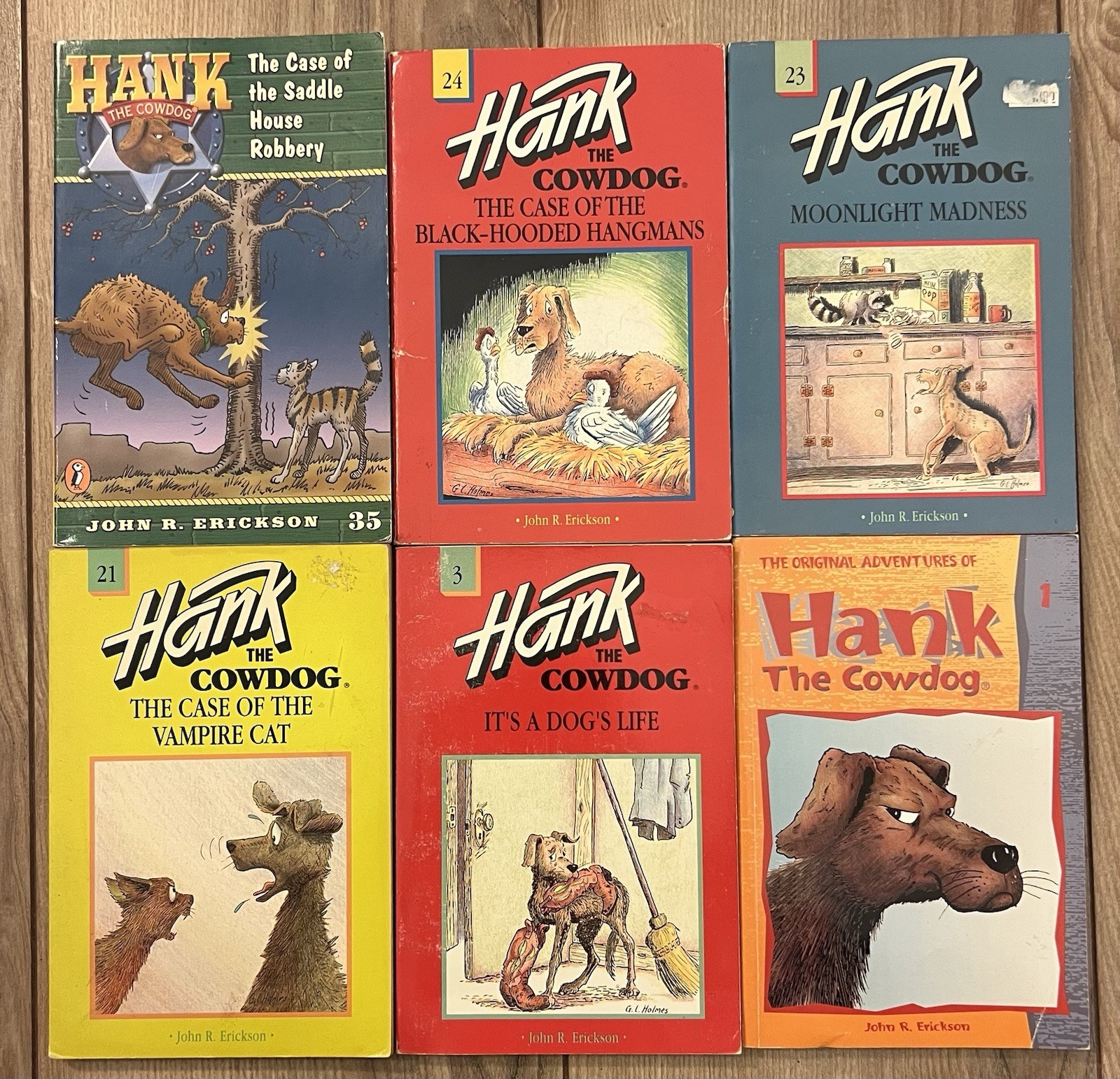Lot Of 6 Vintage Hank The Cowdog Paperback Books Mixed Lot 1 3 21 23 24 35