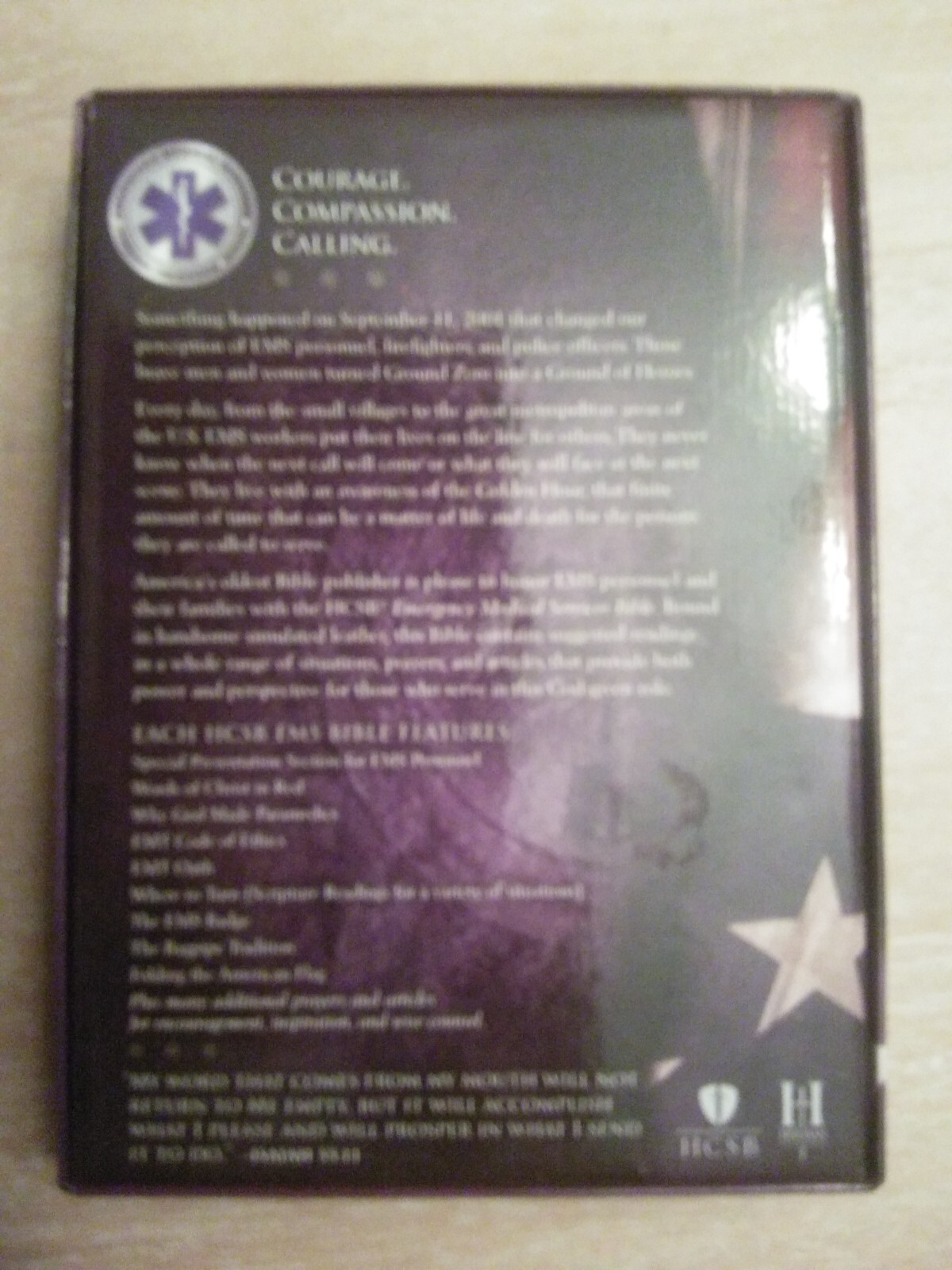 HCSB Emergency Medical Services EMS Bible, Blue LeatherTouch – VERY GOOD