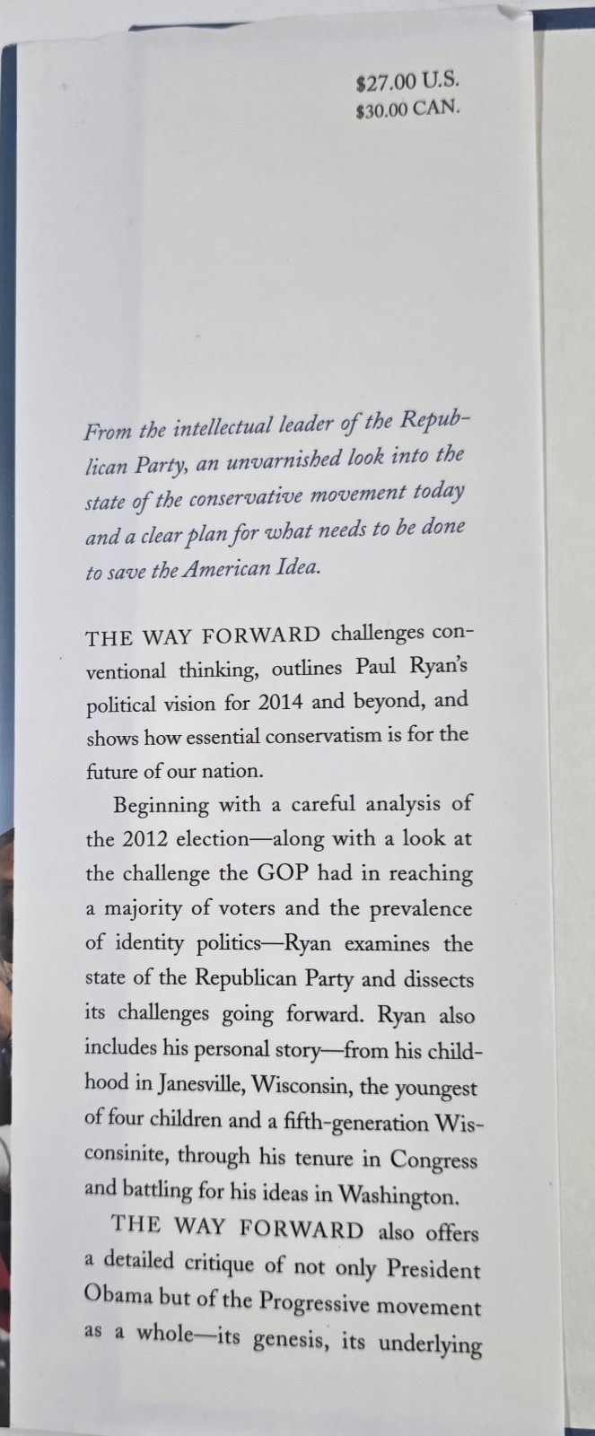 Way Forward : Renewing the American Idea by Paul Ryan (2014, Hardcover)