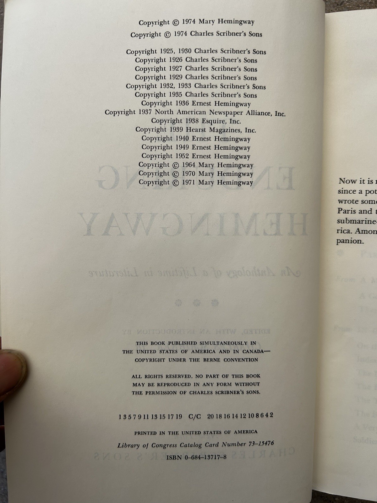 The Enduring Hemingway 1974 Hardcover Poor Dust-jacket Vintage Collectors Book