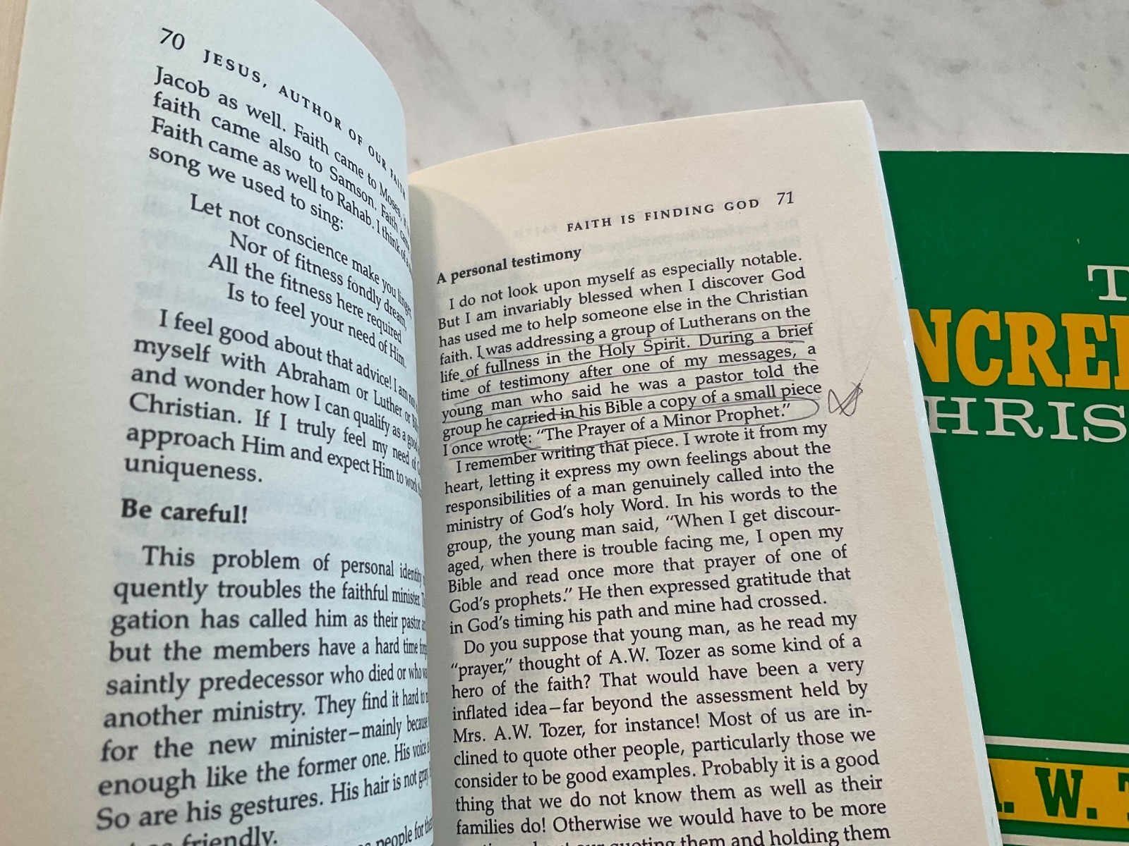 6 Lot A. W. Tozer – Jesus Our Man in Glory, Deeper Life, Incredible Christian