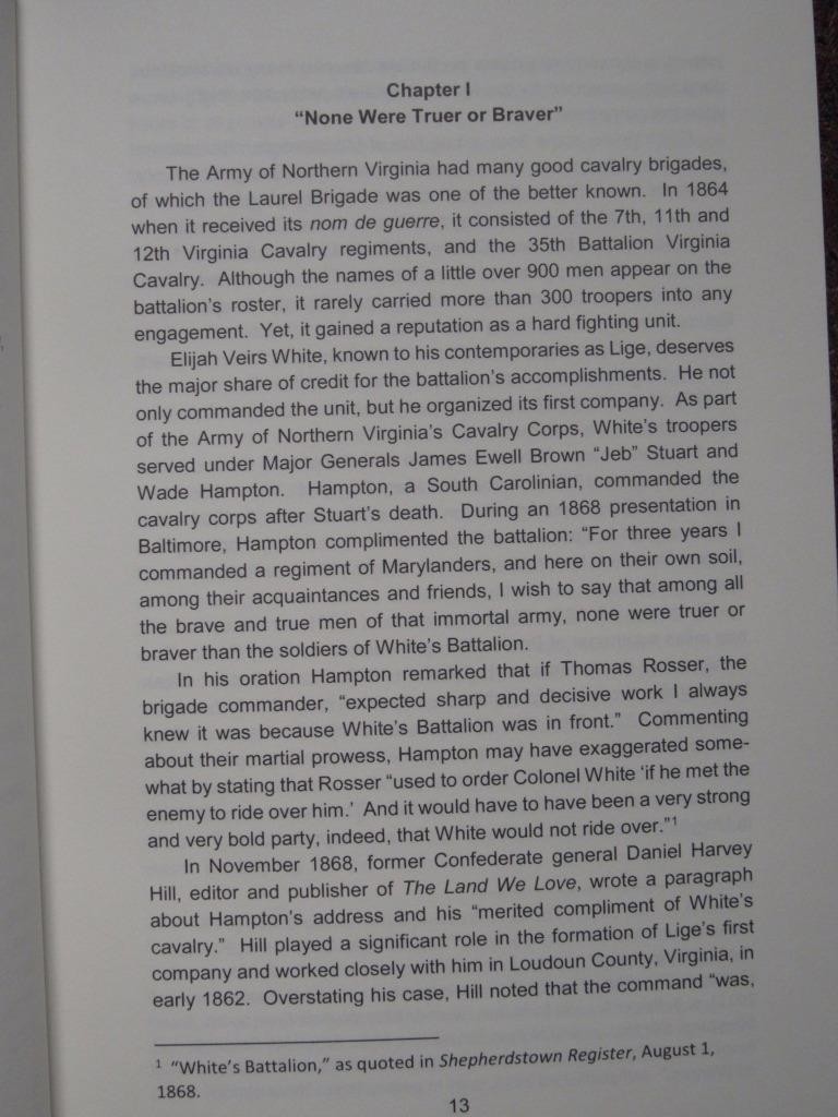 NONE WERE TRUER OR BRAVER – ELIJAH WHITE’S 35th BATTALION VIRGINIA CAVALRY -1ST