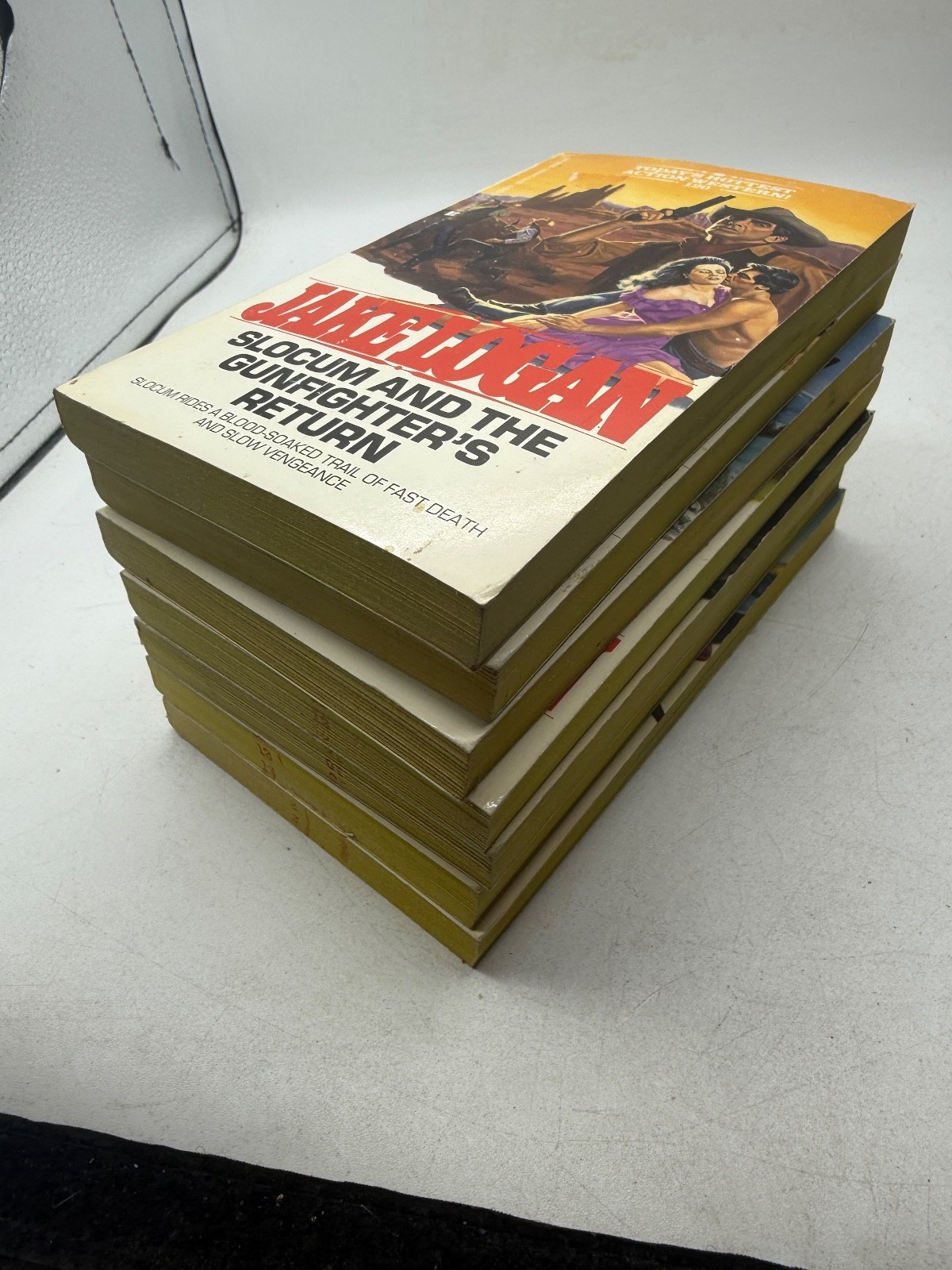 Vintage Paperback Jake Logan Assorted Books Action Western Stories