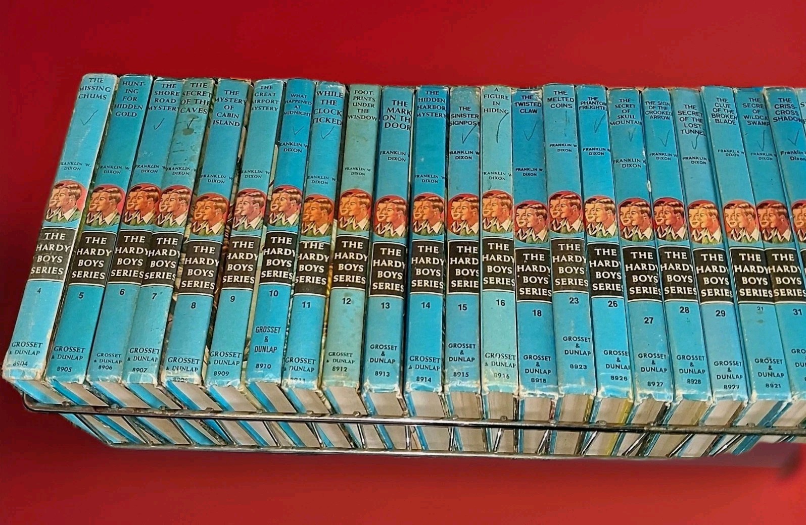Vintage 1960s–1970s Hardy Boys Books Lot of 43 Grosset & Dunlap Blue Spine