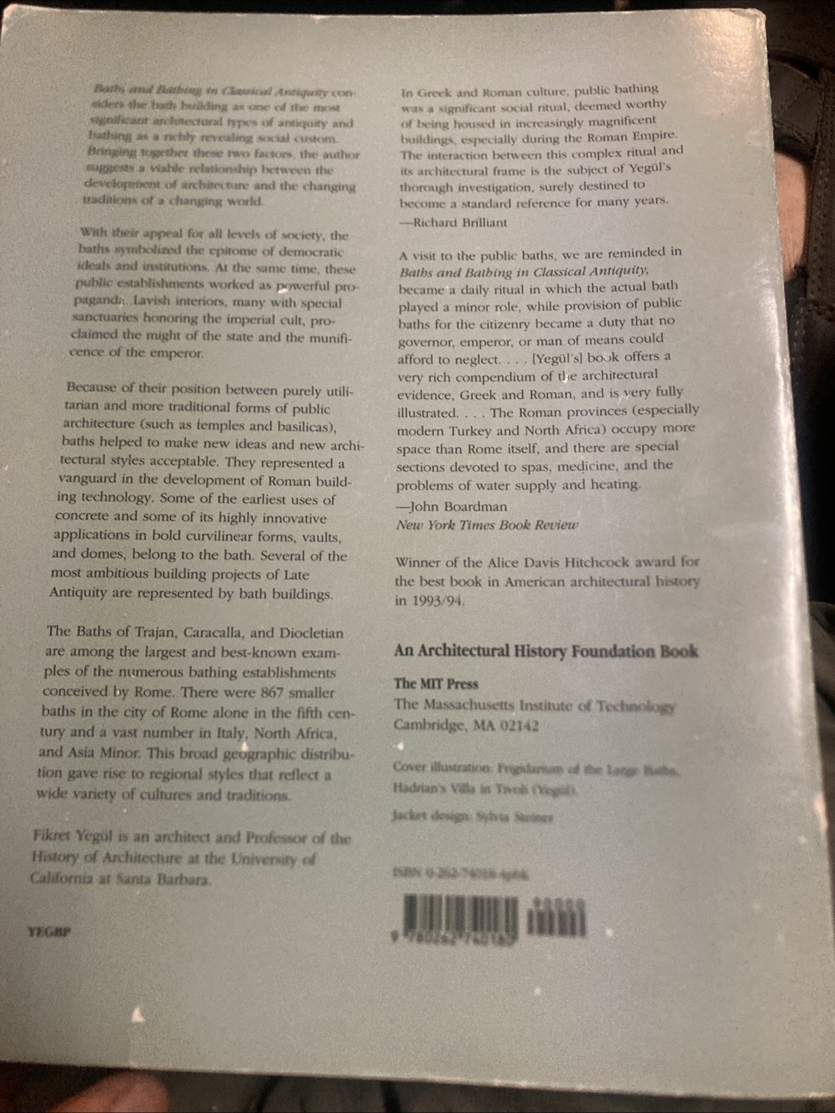 BATHS AND BATHING IN CLASSICAL ANTIQUITY By Fikret Yegul