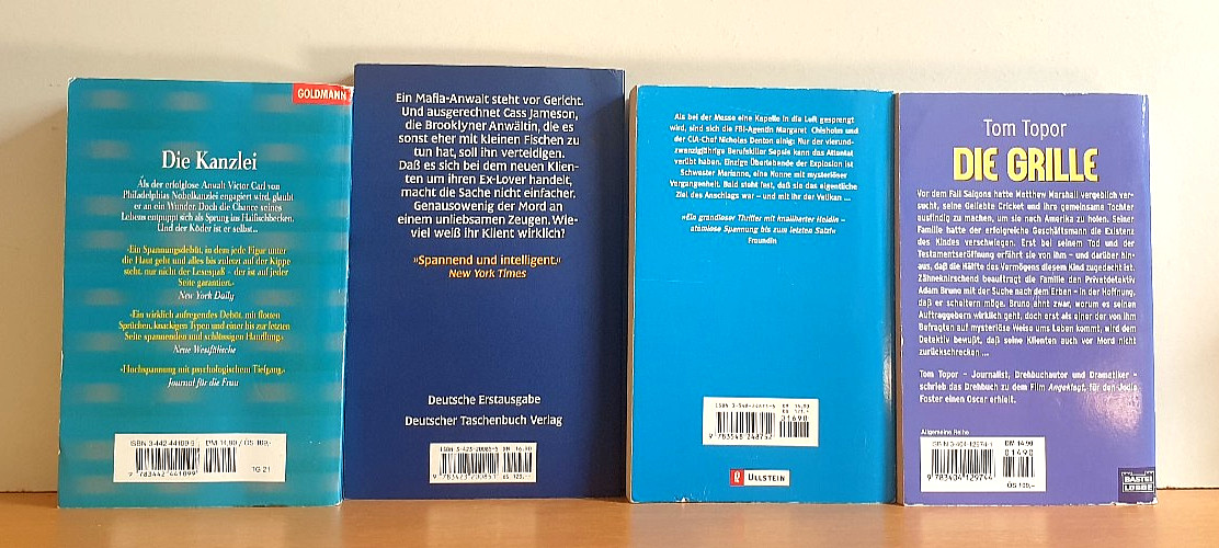 BUCHPAKET+KRIMI+THRILLER+7 BÜCHER+TOM TOPOR+PETER JAMES+TB+BUNDLE
