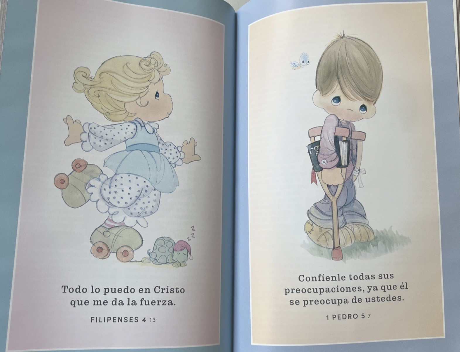 Biblia Católica Precious Moments™, Leathersoft, Azul celeste (Spanish .. NEW