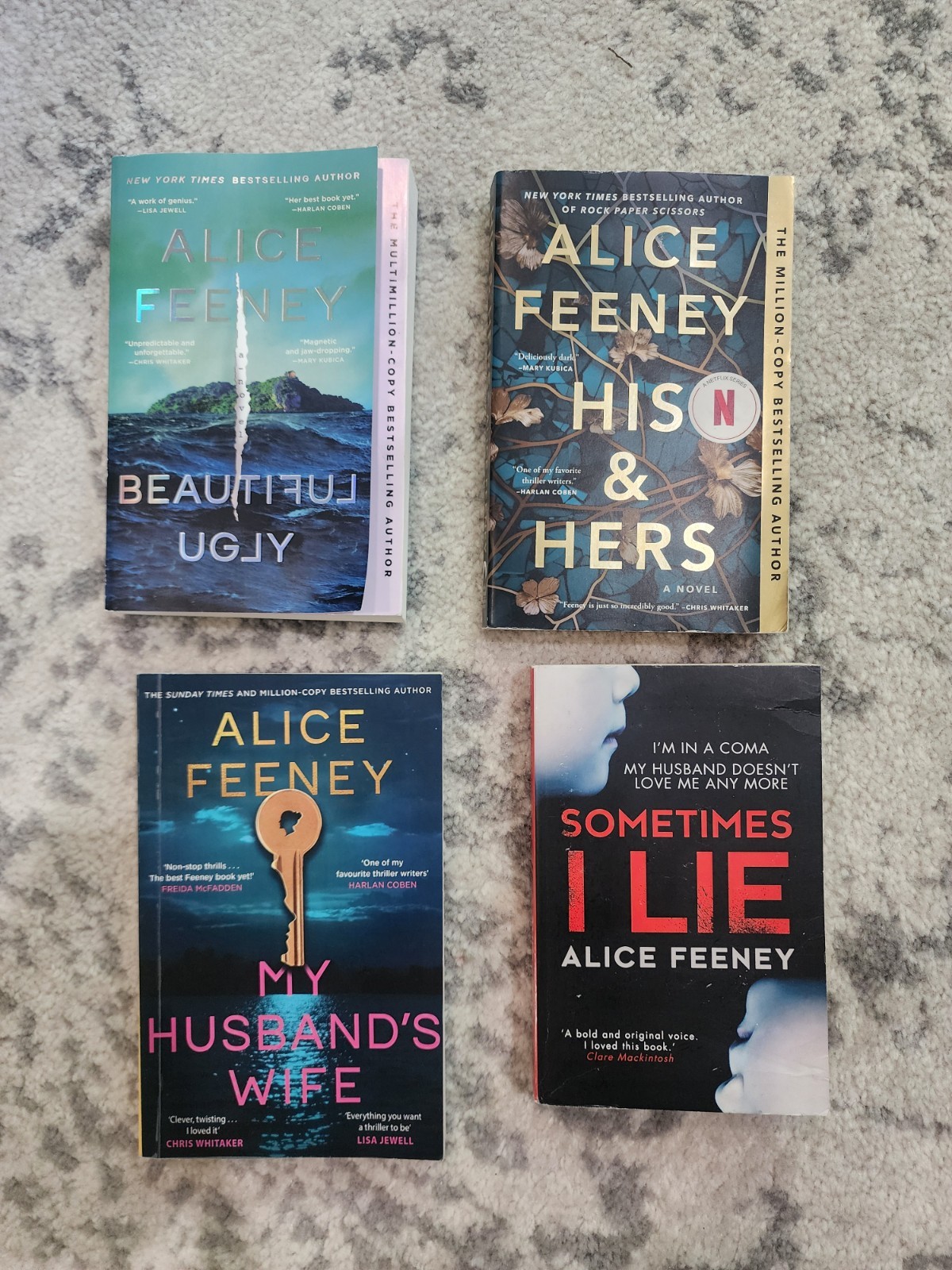 Lot Of 4 ALICE FEENEY Beautiful Ugly My Husband’s Wife Sometimes I Lie His&hers