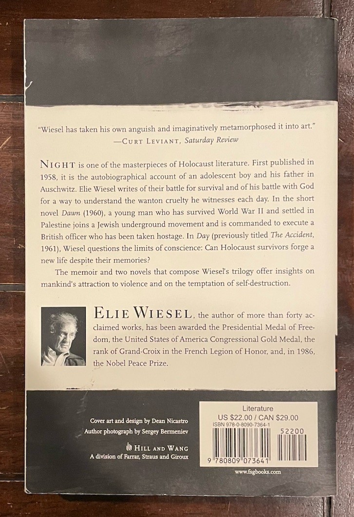 Night Trilogy : Night, Dawn, Day by Elie Wiesel (Paperback) – FREE SHIPPING