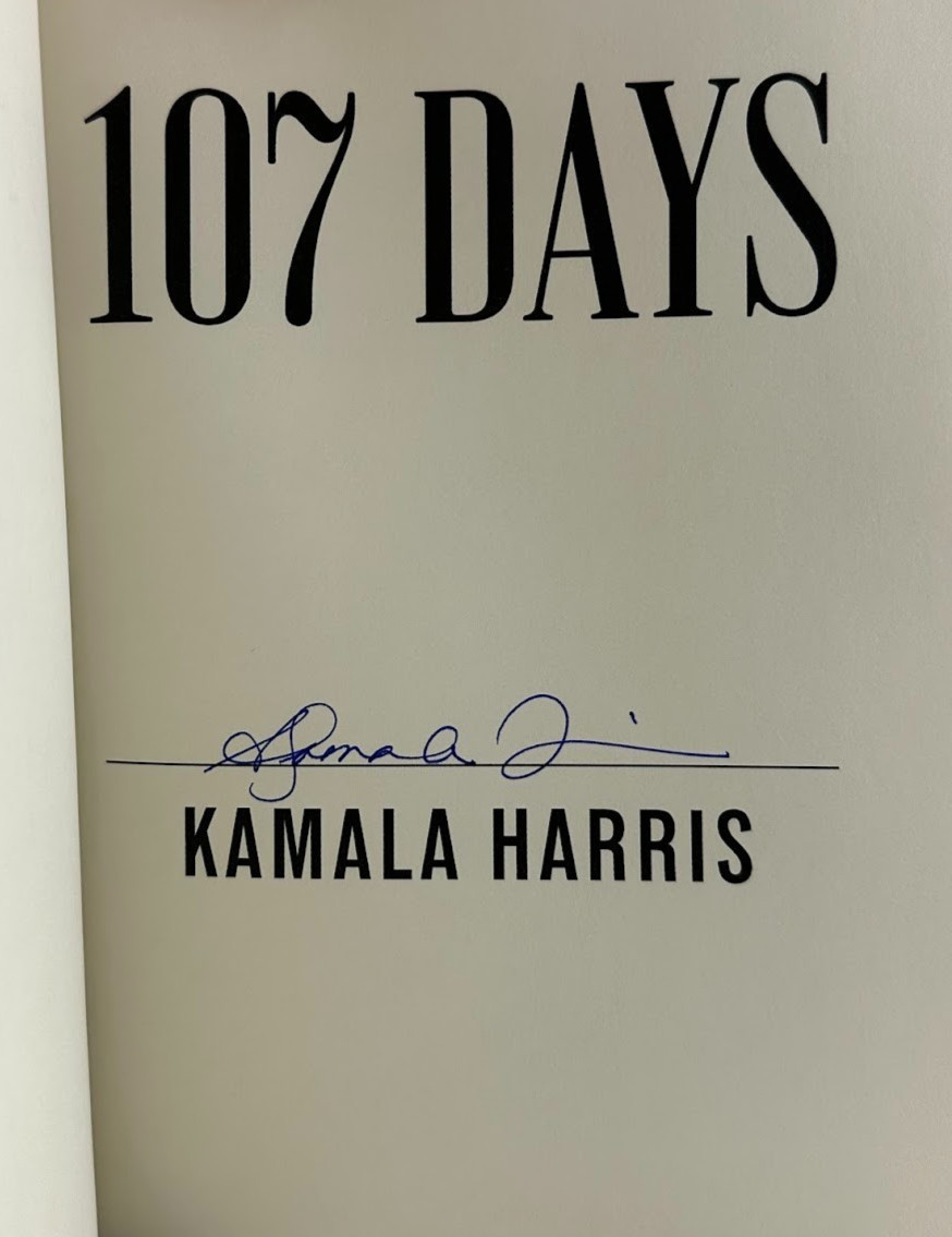 107 Days by Kamala Harris Hand Signed Book Vice President Under Joe Biden