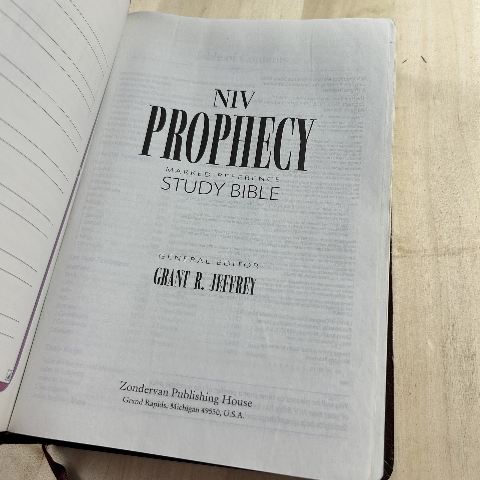 NIV Prophecy Marked Reference Study Bible Bonded Leather 1999 Zondervan