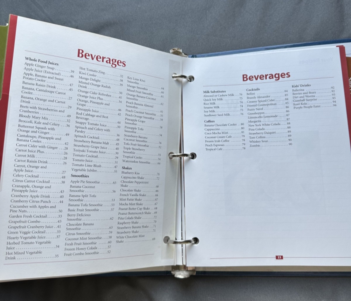 VITA-MIX Whole Food Recipes For Better Living ringed binder & Getting Started Gu