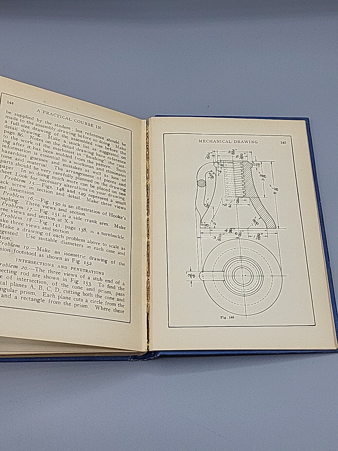 A PRACTICAL COURSE IN MECHANICAL DRAWING – WILLIAM F WILLARD HARDCOVER BOOK 1912