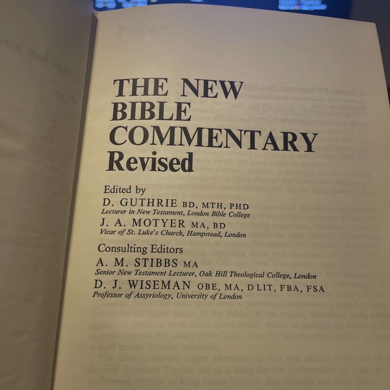 THE NEW BIBLE COMMENTARY REVISED Intervarsity Press