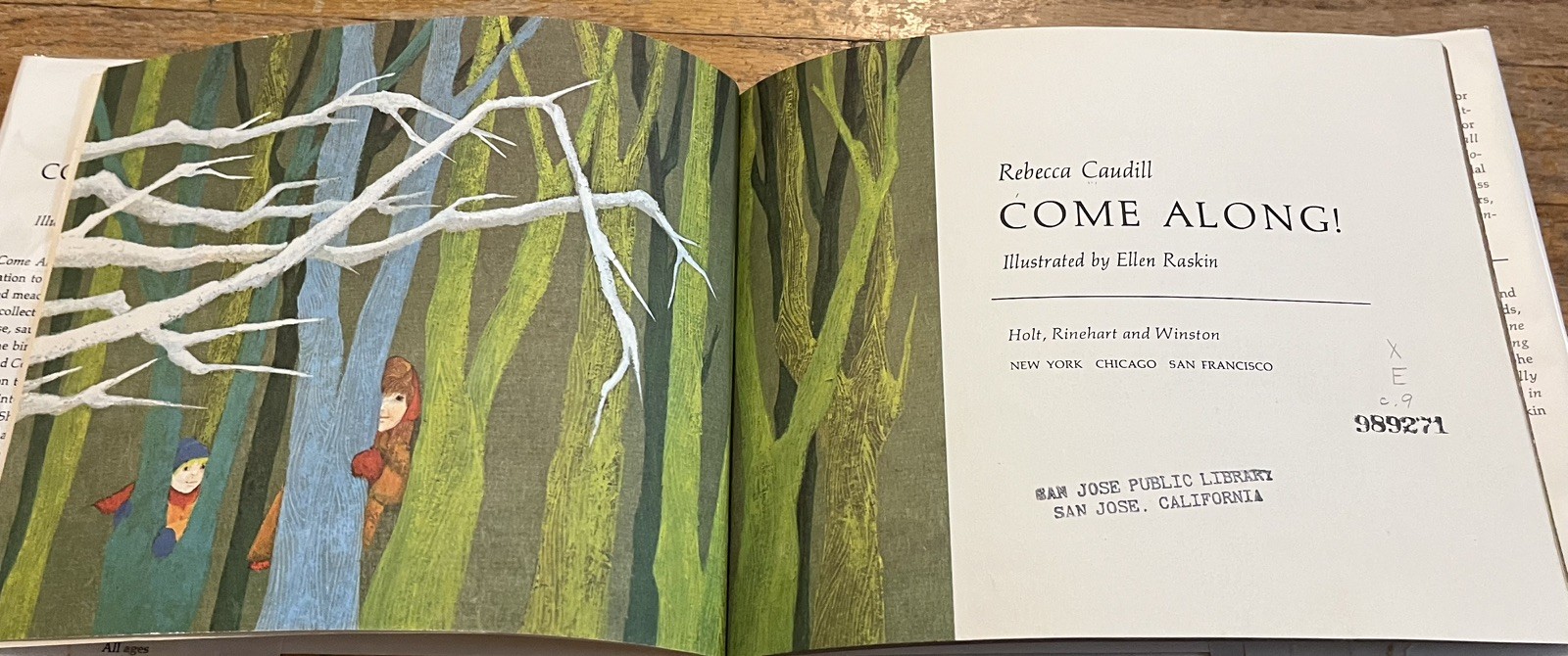 COME ALONG! : by Rebecca Caudill : illus Ellen Raskin : hbdj : vintage