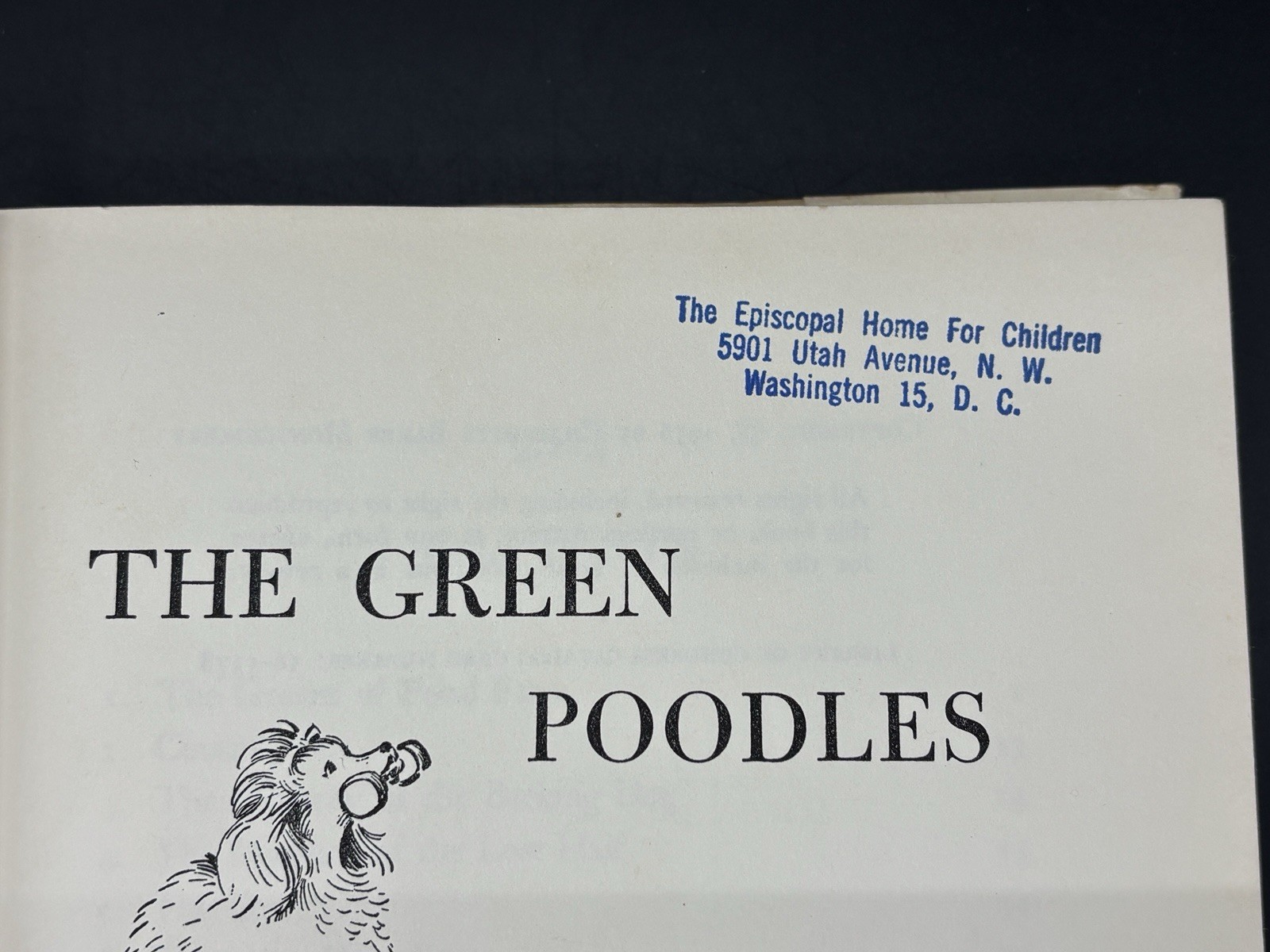 The Green Poodles By Charlotte Baker~1956 TRUE First Edition/First Printing HCDJ