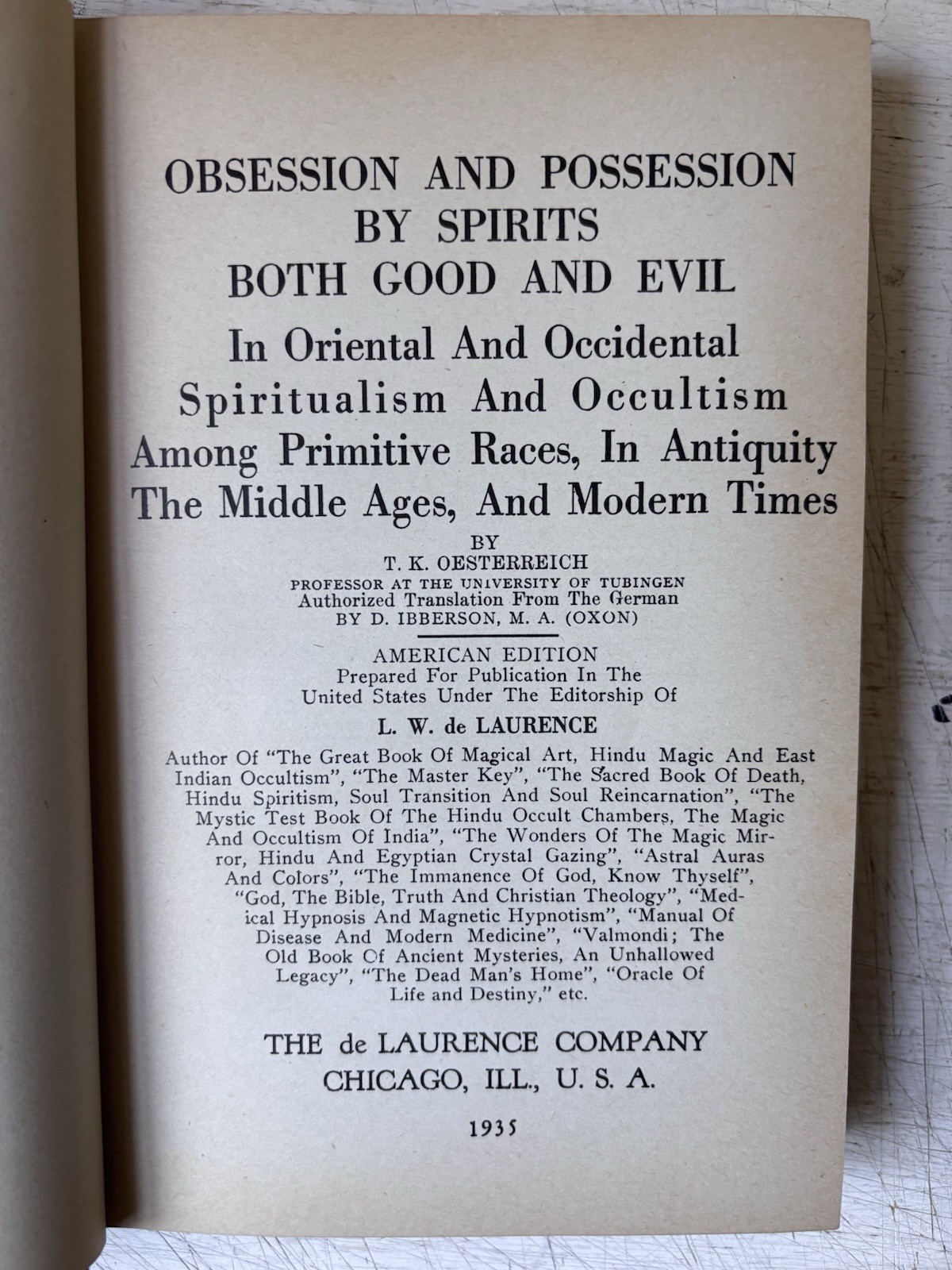 Obsession And Possession By Spirits Both Good And Evil (Hardcover / 1935)