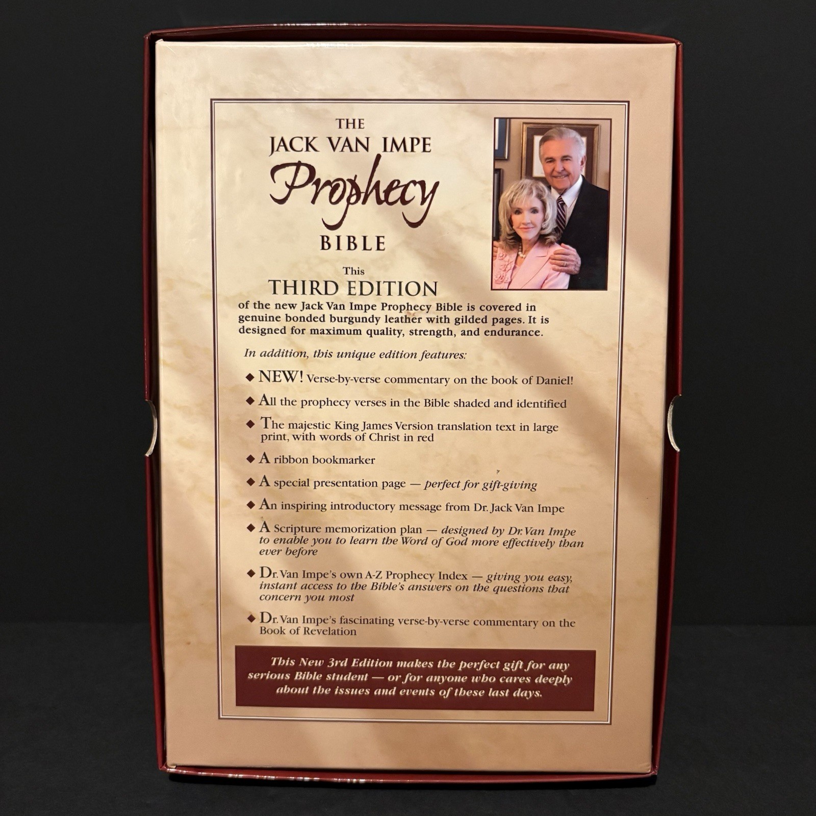 The Jack Van Impe Prophecy Bible New Third Edition KJV Bonded Burgundy Leather