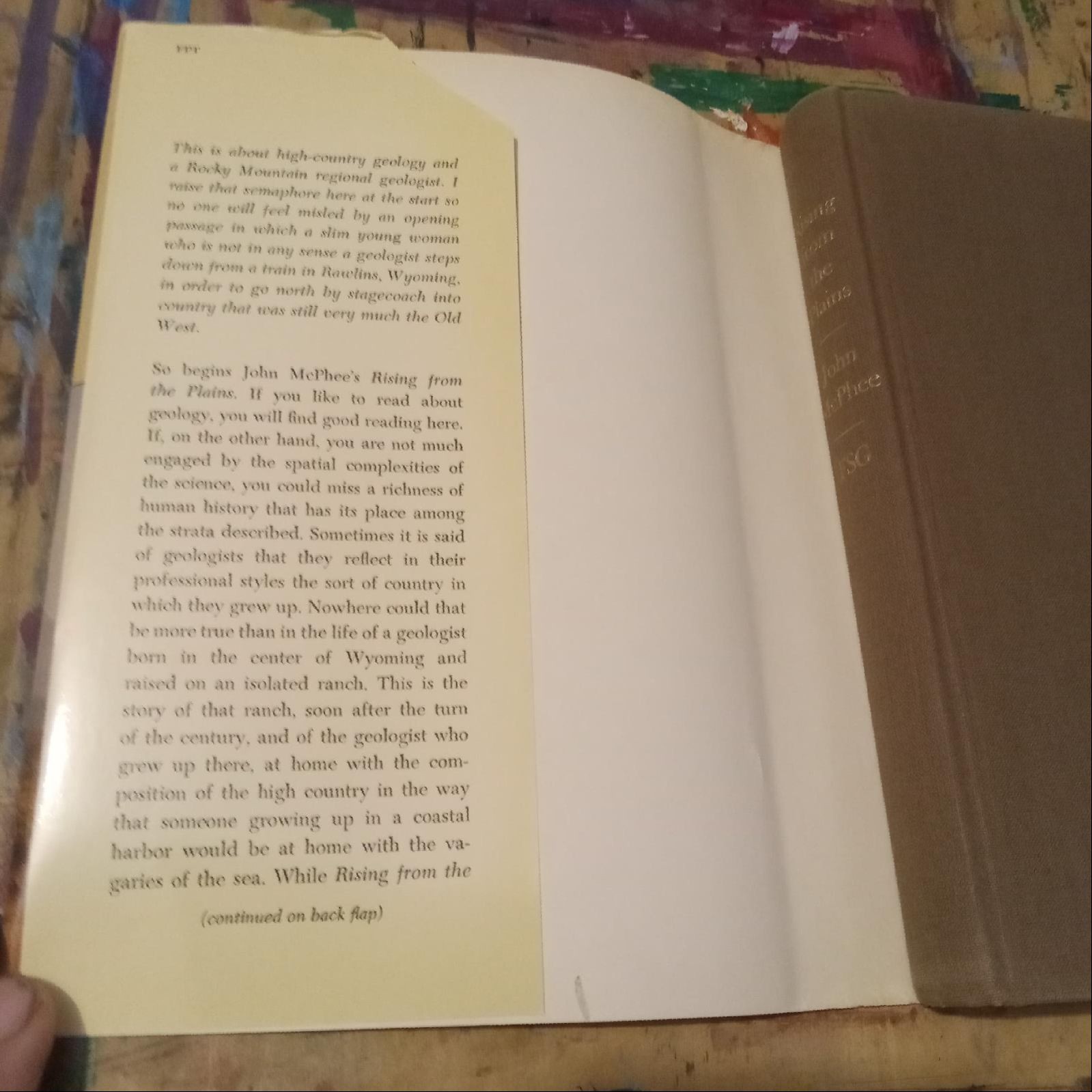 John McPhee Rising From The Plains 1986 Farrar Straus Giroux 1st 8voHCDJ VG+ VG+