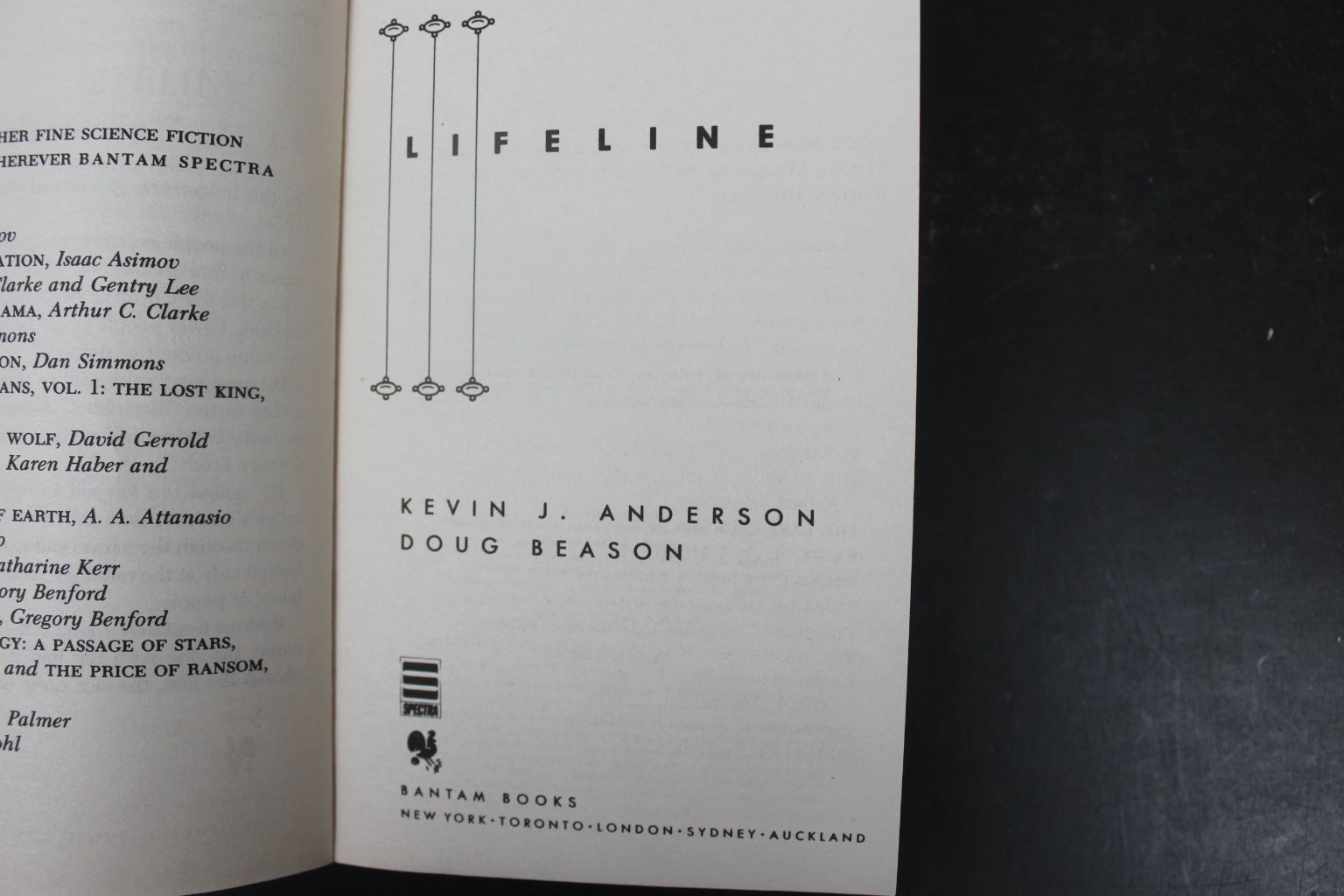 Lifeline Kevin J. Anderson Doug Beason 1990 First Edition Sci-Fi Techno-PB VG