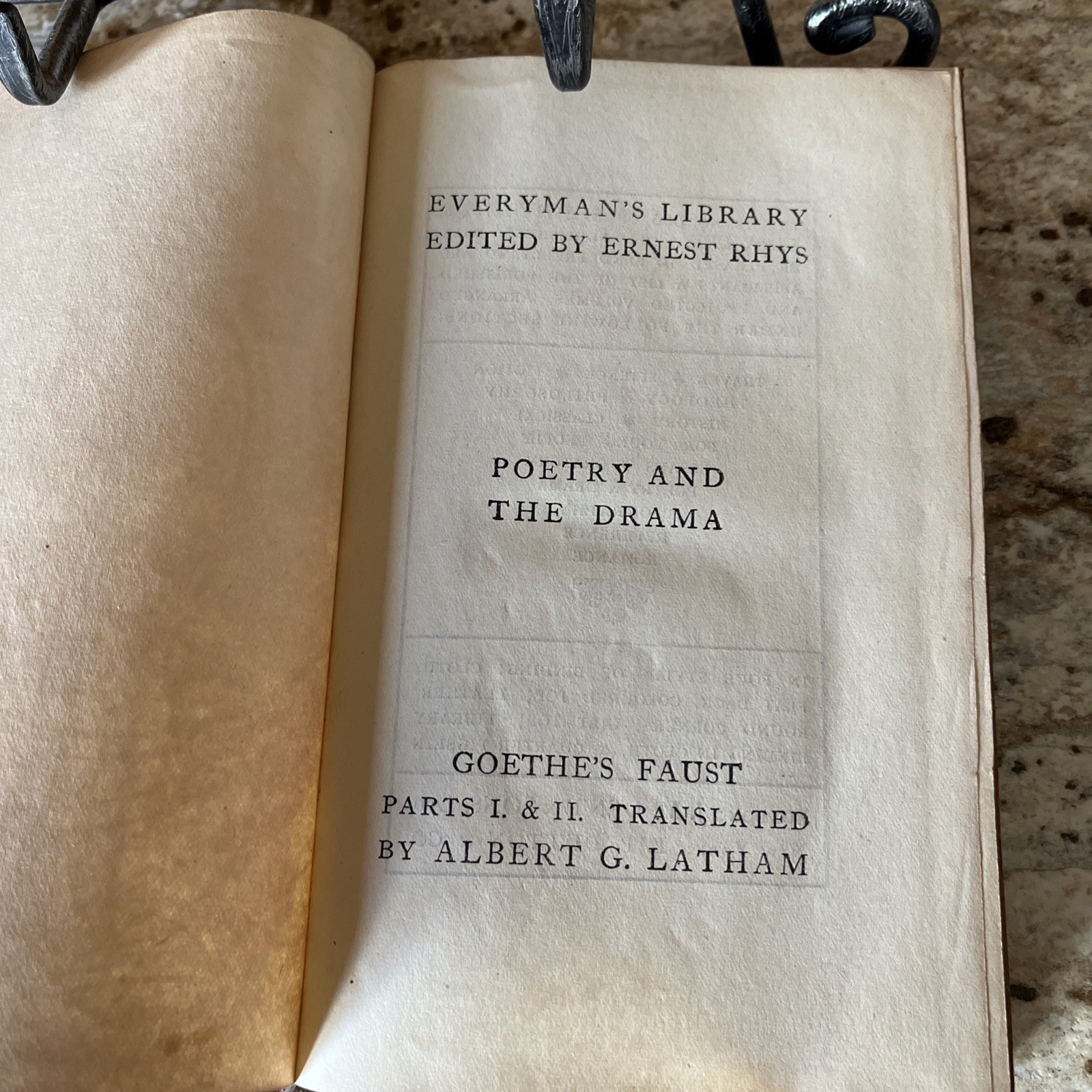 Antique Book Goethe’s Faust Parts I & II 1919 Red Leather Printed Great Britain