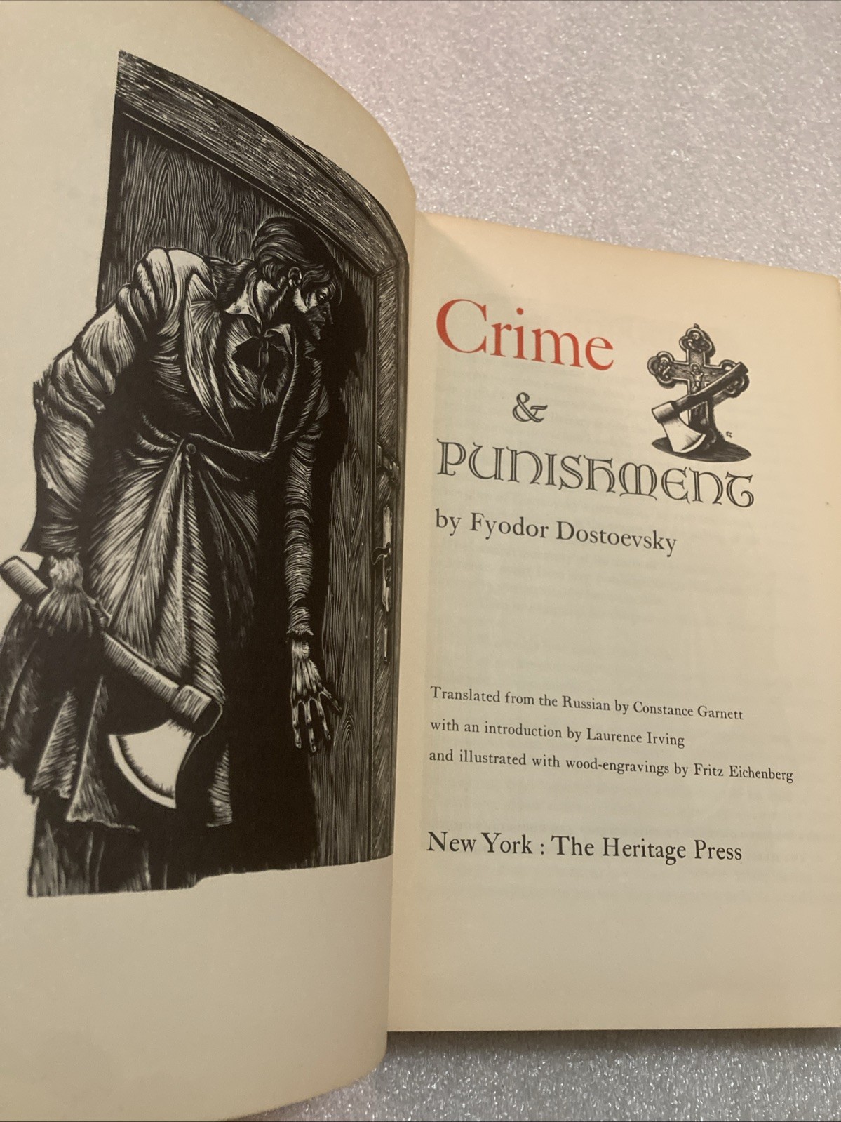 Old Vintage 1938 Fyodor Dostoevsky’s Crime and Punishment Heritage Press HC