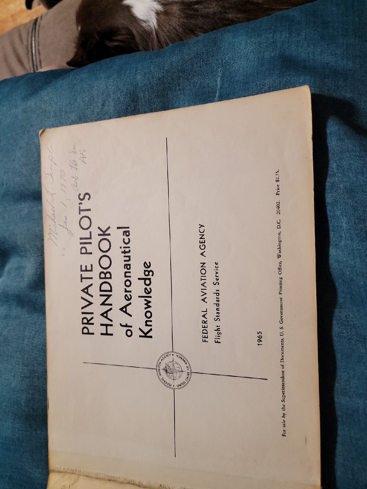 1965 Private Pilots Handbook AC 61-23 Aeronautical Knowledge 174 Pages Pre-owned