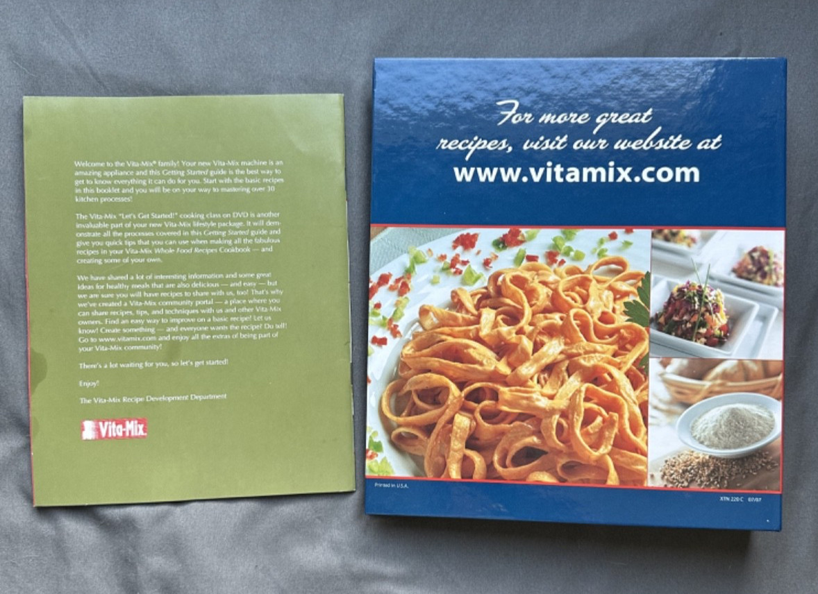 VITA-MIX Whole Food Recipes For Better Living ringed binder & Getting Started Gu