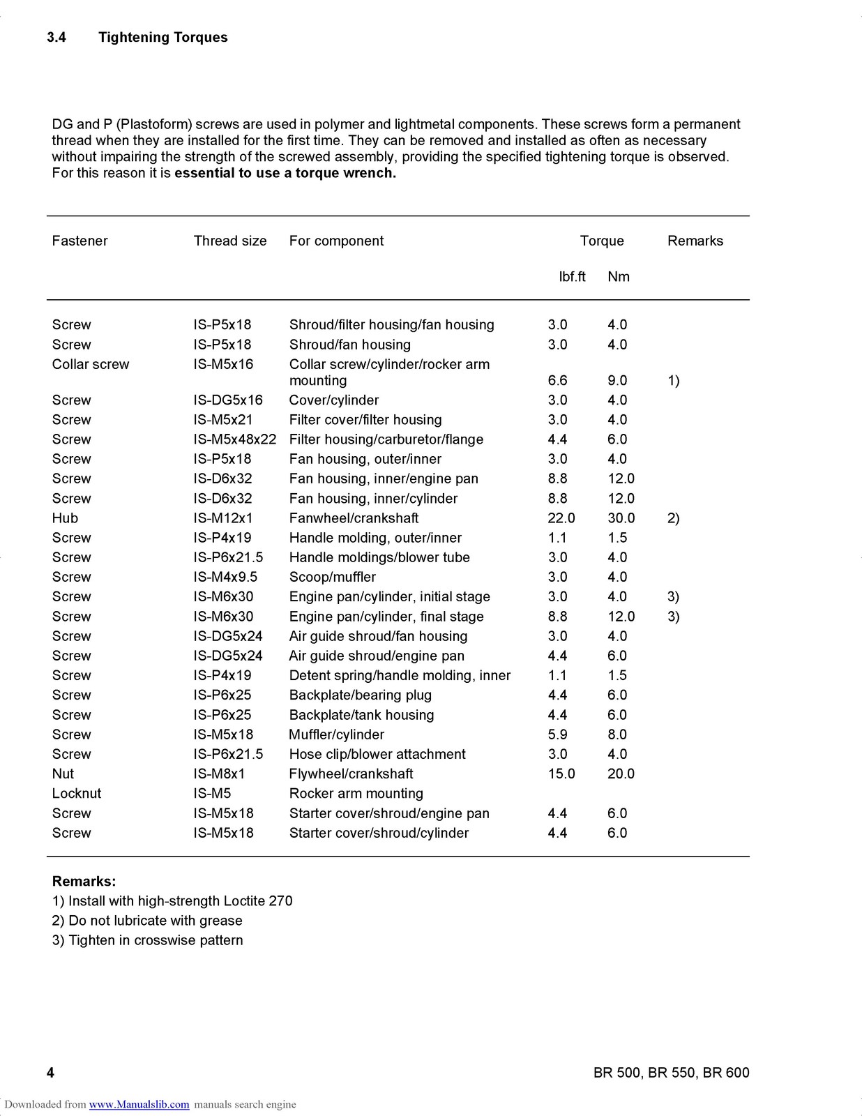 STIHL BR 500 550 600 Backpack Blower Service Manual 2009 – WIRE BOUND – COVERS