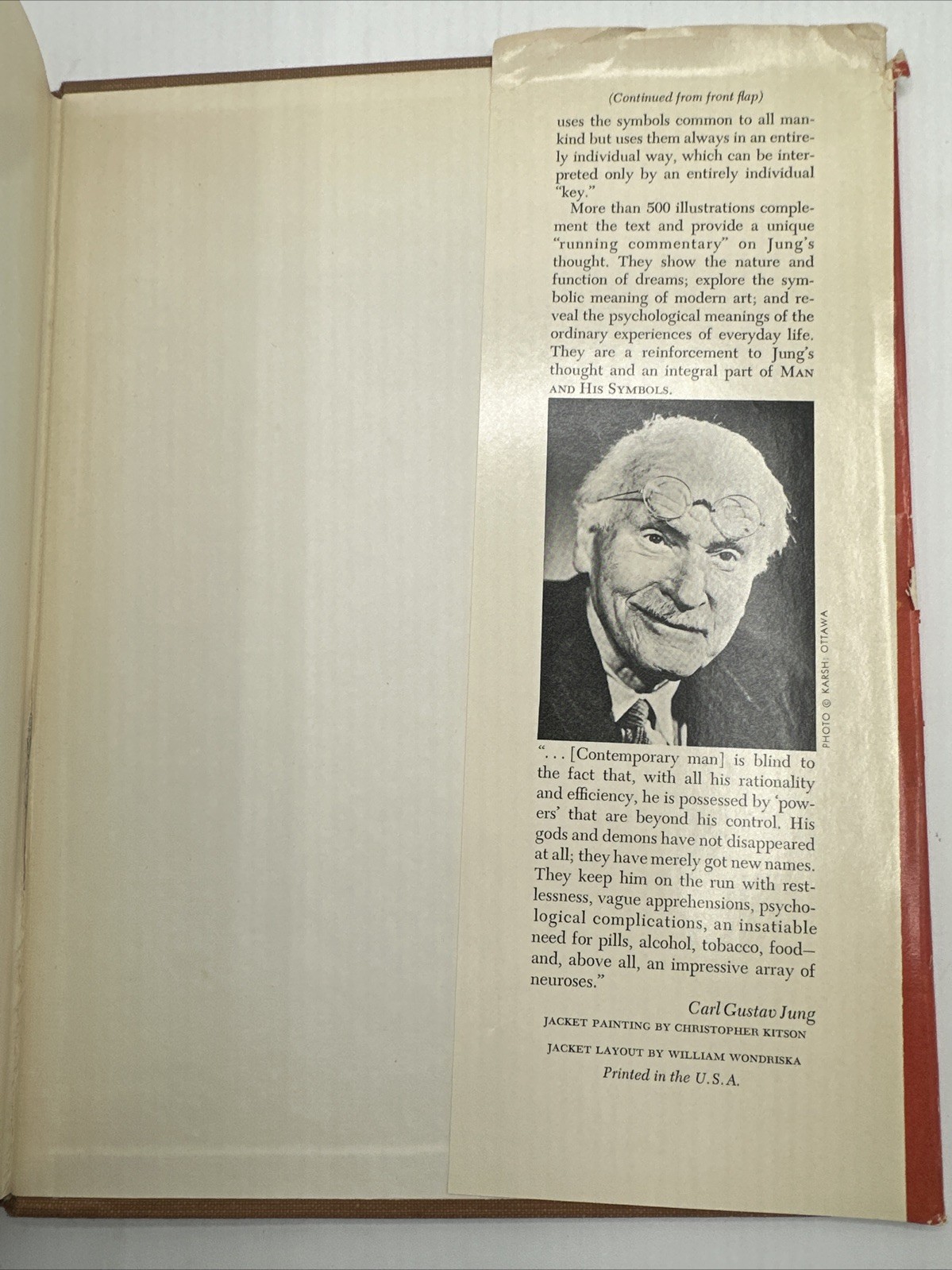 Man And His Symbols Carl G Jung Hardcover 1964 Review Copy Foldout Included HC D