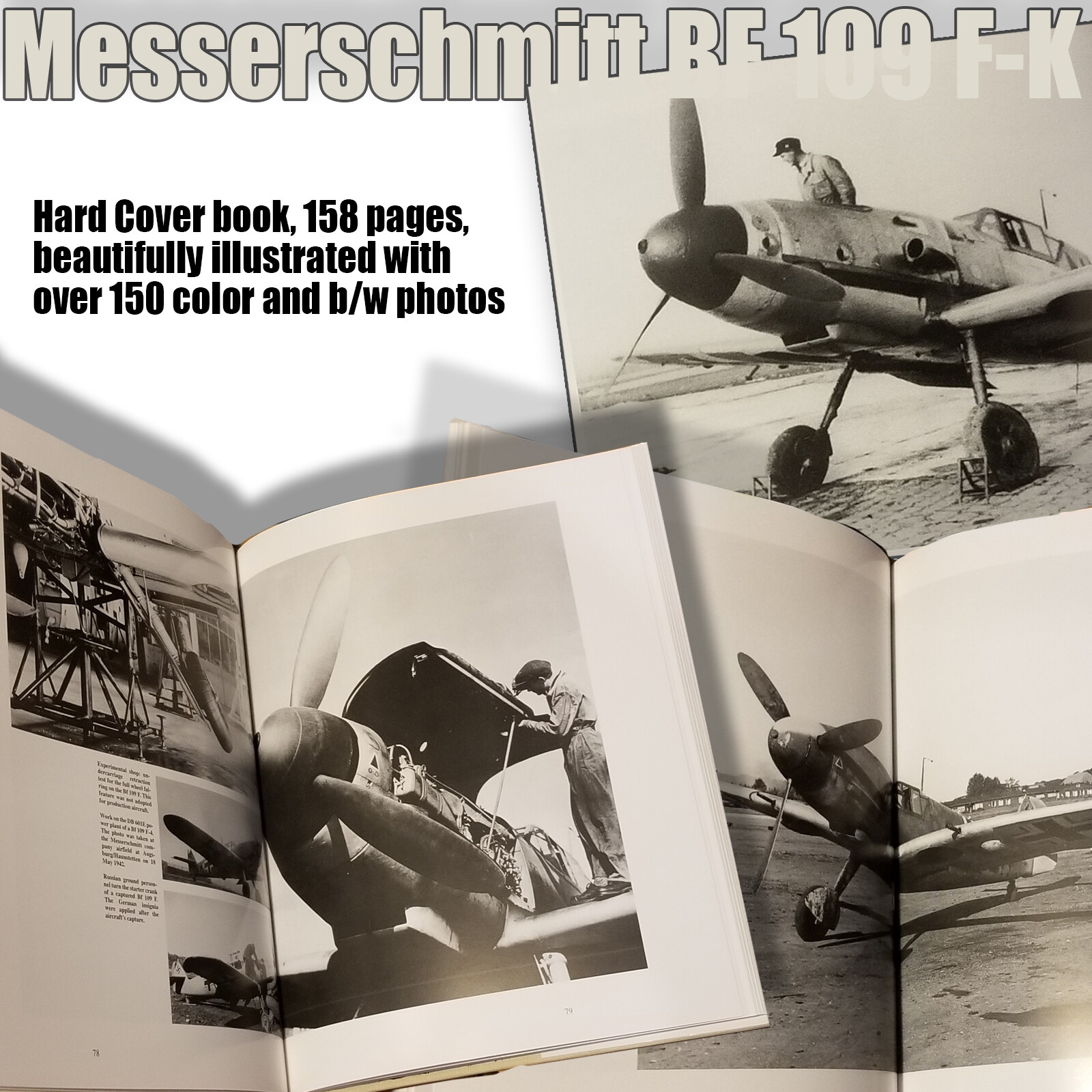 BOOK: MESSERSCHMITT BF 109F THROUGH K – HARD COVER SH1023CSN