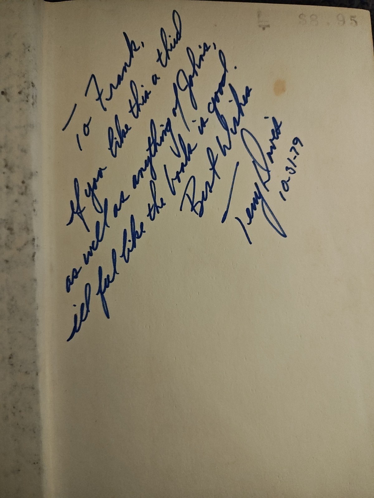 Vision Quest (1979, HC) 1st Edition GIFT INSCRIPTION BY AUTHOR Read Description