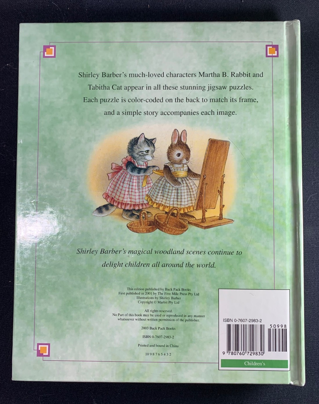 (MJS 6) Vintage NEW Martha B. Rabbit Jigsaw Book, Hardback 2001
