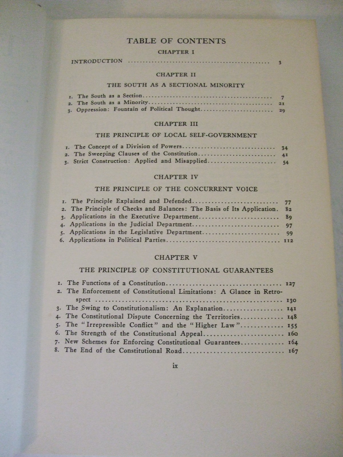 The South as a Conscious Minority 1789-1861: A Study in Political Thought. 1963