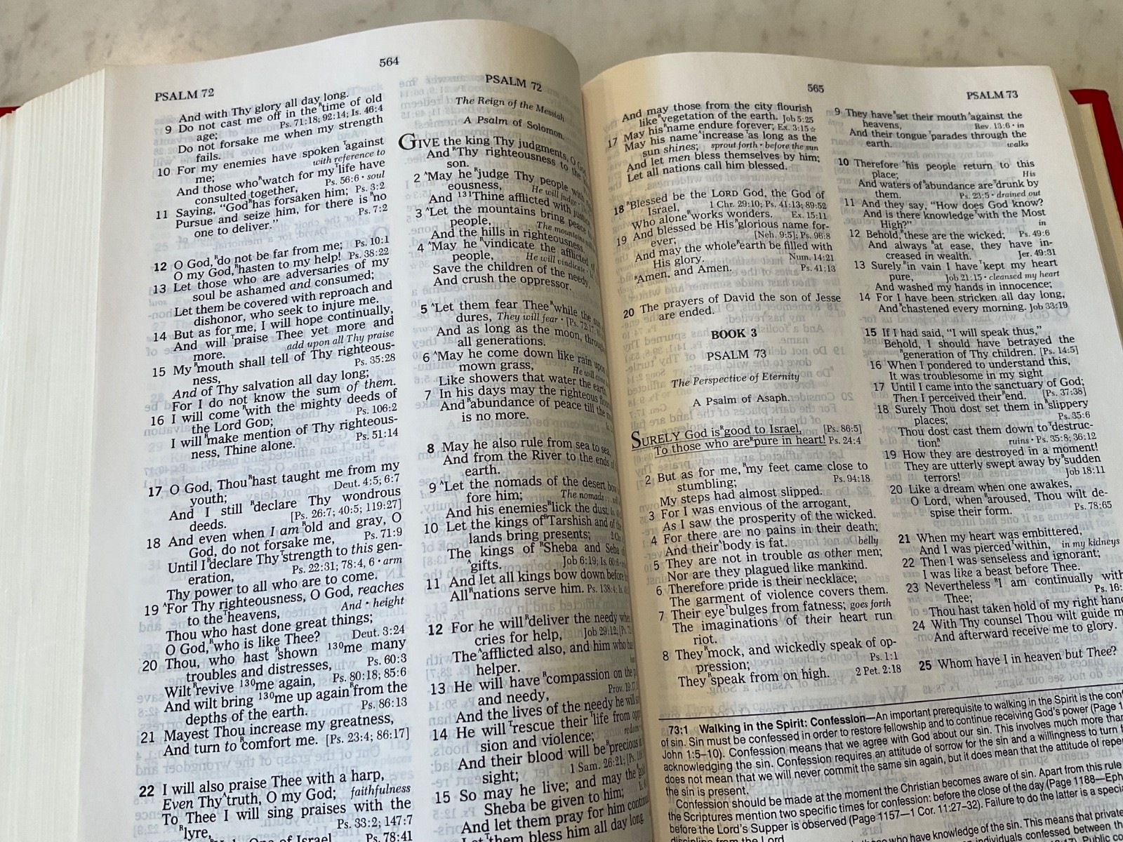 Bible NASB Open Bible 1985 Expanded Edition Red Letter Burgundy Hardcover