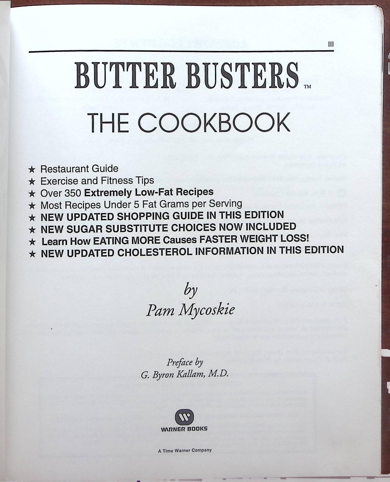 BUTTER BUSTER THE COOKBOOK BY PAM MYCOSKIE PAPERBACK B1008