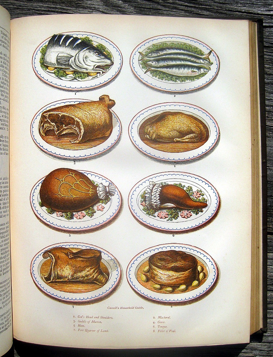 1880 Antique Cookbook Set Victorian House Home Guide Pastry Confectionery Crafts