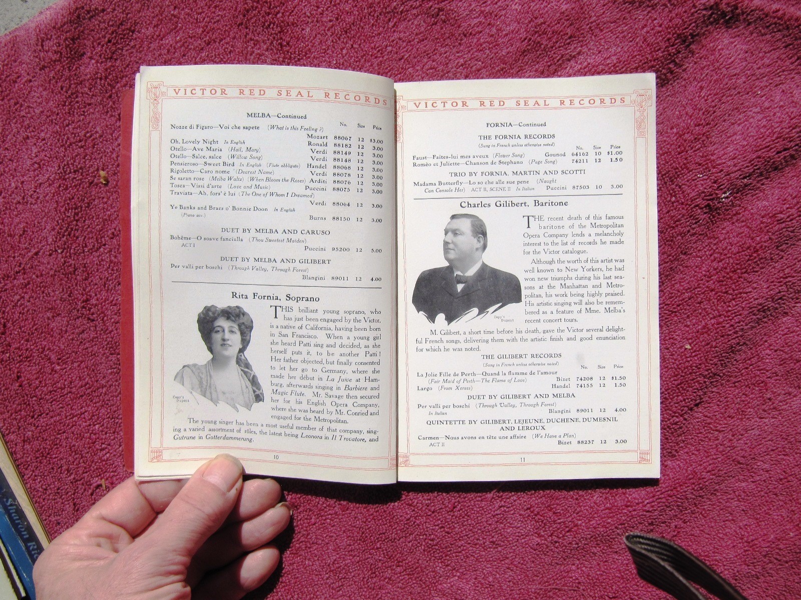 1912 VICTOR RED SEAL RECORDS Catalog A Library of Famous Voices Caruso Eames