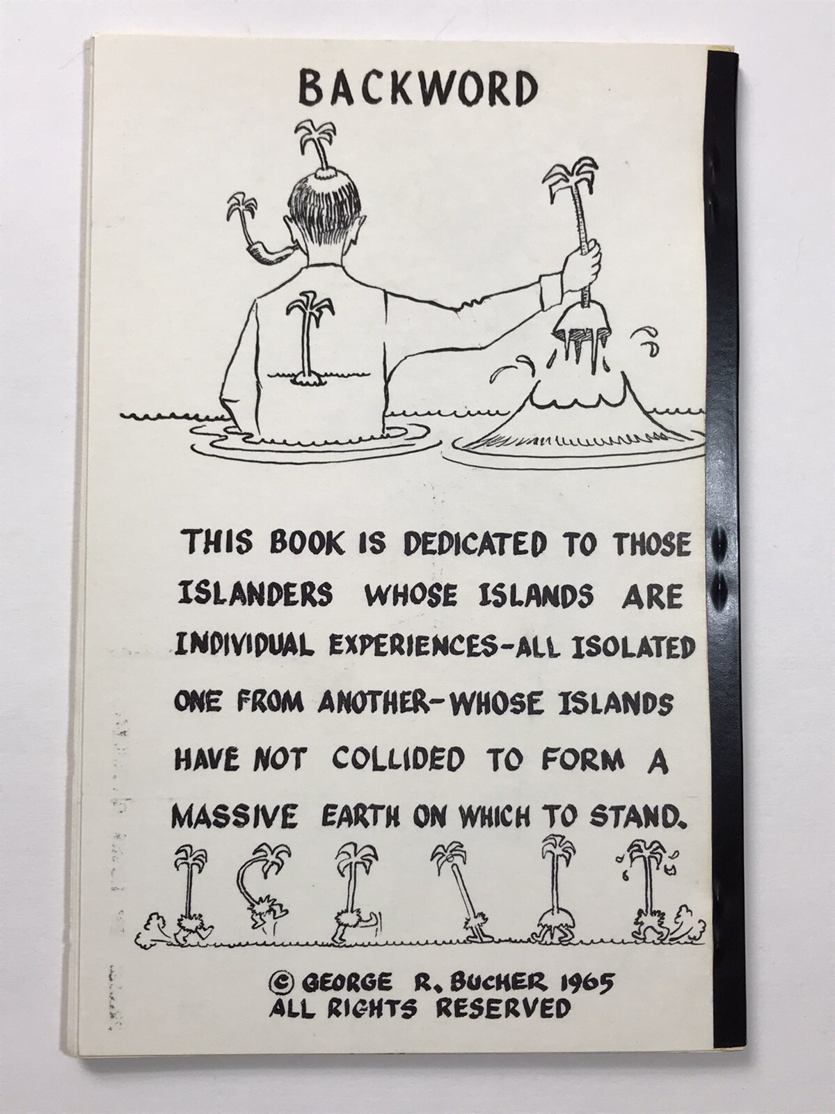 No Island Is A Man, 1965 Paperback, George R. Bucher, Artist Sculpture Cartoons