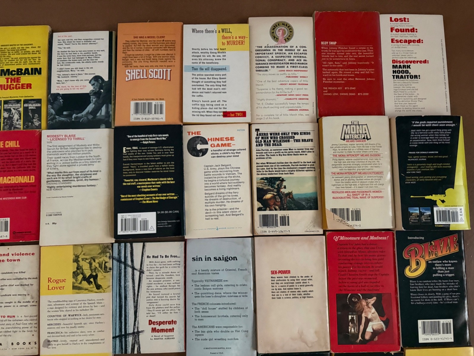 vintage paperback lot 55 Ross John D. MacDonald tie in pulp sleaze men Matheson