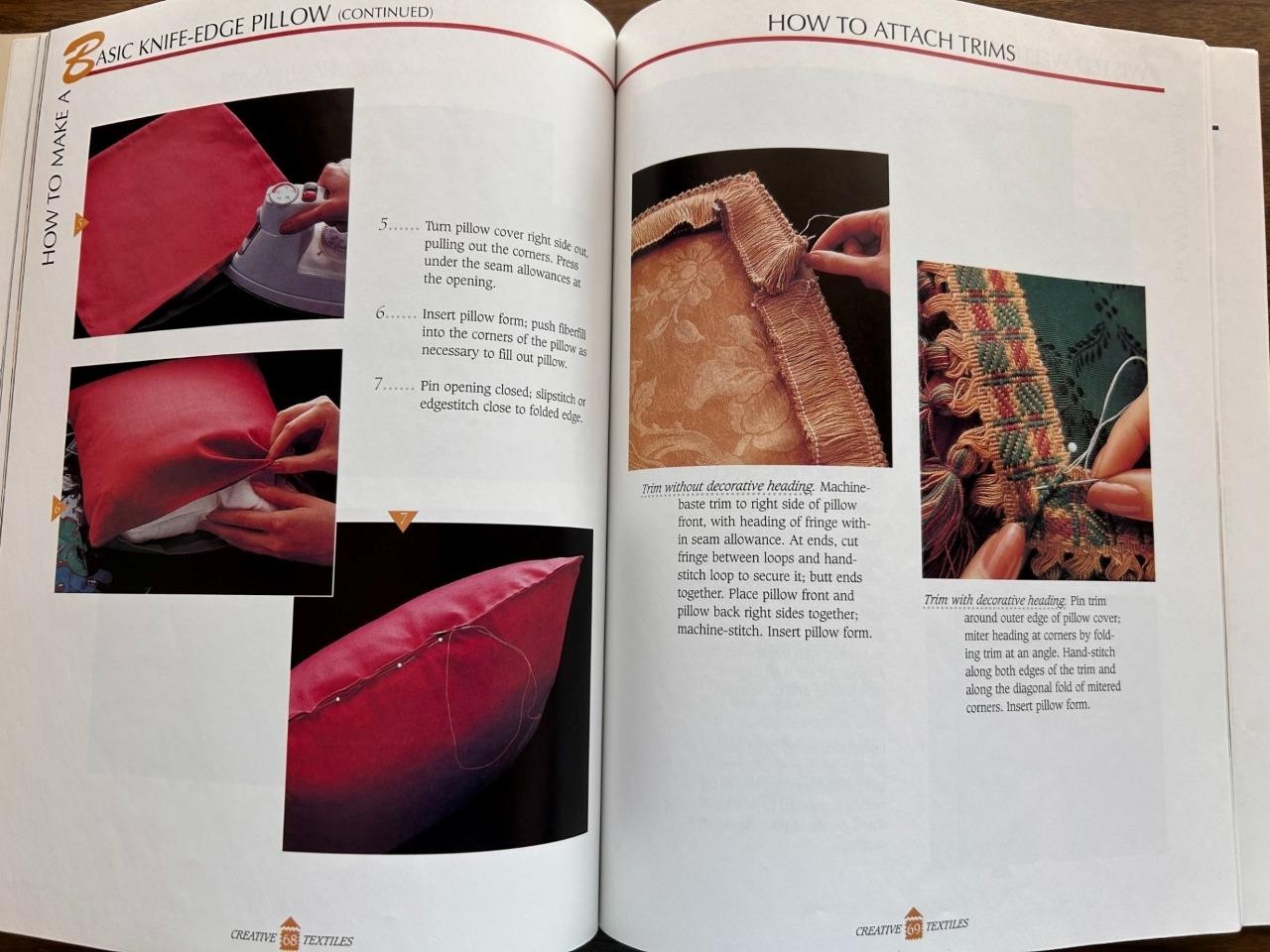 Creative Textiles Pillows craft sewing book 112 pages 1997
